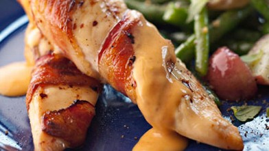 PHOTO: Bacon wrapped chicken is shown here.