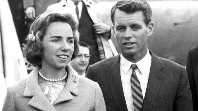 PHOTO: Ethel Kennedy, Attorney General Robert F. Kennedy and United States Ambassador to Italy George Frederick Reinhardt upon the Kennedy's arrival to Italy in February of 1962.