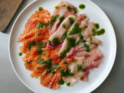 PHOTO: Fish carpacccio from the Silver Spoon Cookbook is shown here.