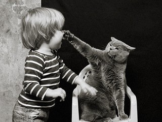 Best Pals: 'Little Girl and Tomcat'