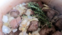 PHOTO: Add the aromatics to the stew after you have browned the meat.