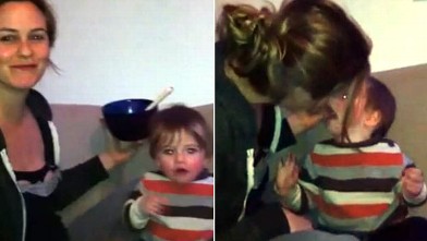 PHOTO: Actress Alicia Silverstone feeds her son Bear by mouth in a Youtube video she posted on her blog.