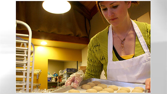 PHOTO: A girl is shown here baking cookies for the Brown Butter Cookie Company.