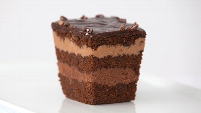 PHOTO: Cake Out's personal take-out cake in cacao infusion is shown here.