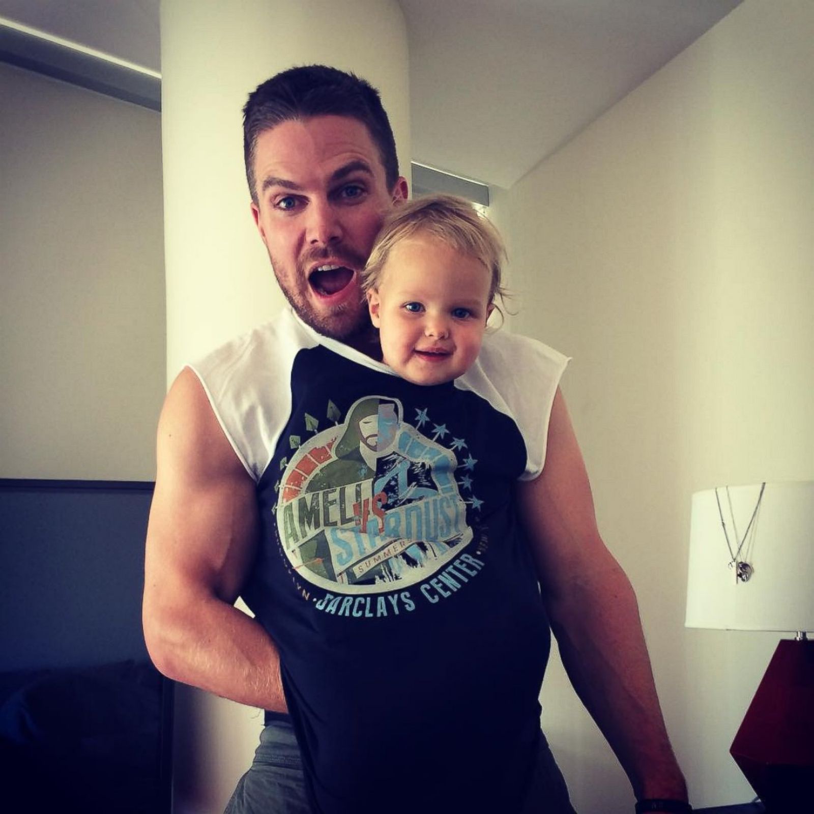 Stephen Amell Poses With His Baby Mavi Picture Hollywoods Adorable