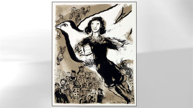 PHOTO: An illustration from the limited edition "Diary of a Young Girl by Anne Frank" with illustrations by Marc Chagall.