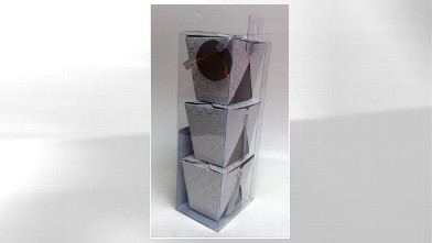 PHOTO: AM paper's silver Chinese takeout boxes are shown here.
