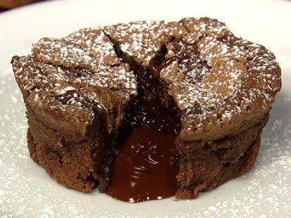 PHOTO: Carla Halls chocolate lava cake is shown here.