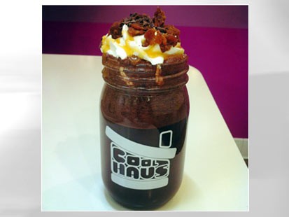 Coolhaus' maple bacon hot chocolate recipe is shown here.