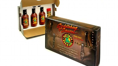 PHOTO: Dinosaur Bar-B-Que's saddlebag sauce set is shown here.