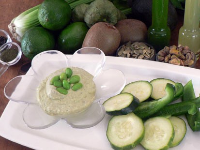 Diane Henderiks' edamame hummus is shown here.