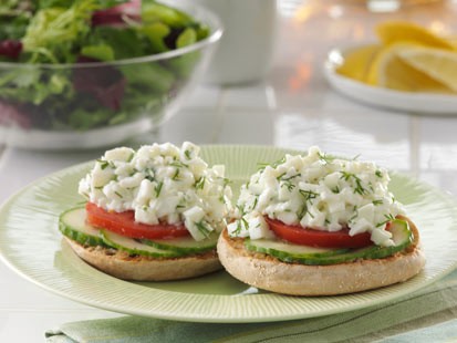 Thomas English Muffins' egg white salad english muffin is shown here.