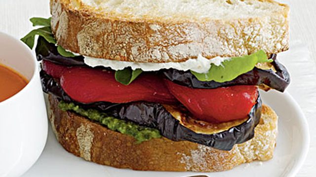 PHOTO: Cooking Light's eggplant and goat cheese sandwiches are shown here.