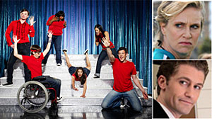 Photo: The Cast of Glee with Jane Lynch and Matthew Morrison