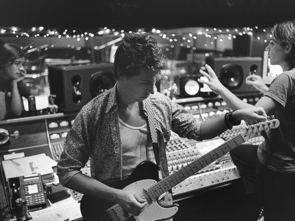 Hanson is shown here working in a recording studio in 2002. 