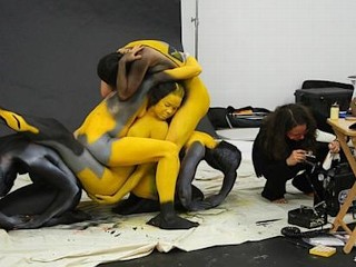 Photos: Painters' Naked Bodies Mimic Iconic Motorcycles