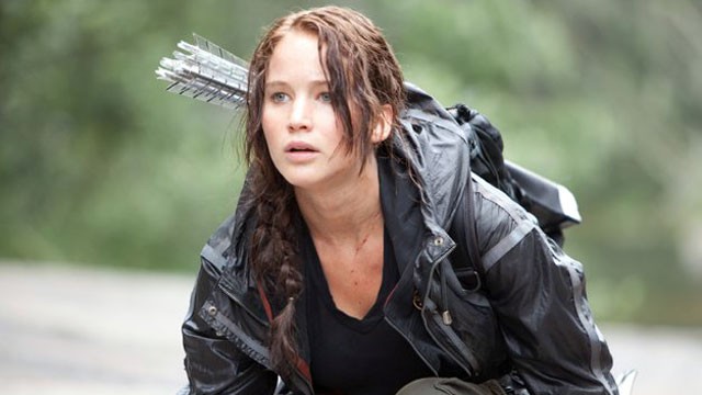 Jennifer Lawrence stars as Katniss Everdeen in the film The Hunger Games