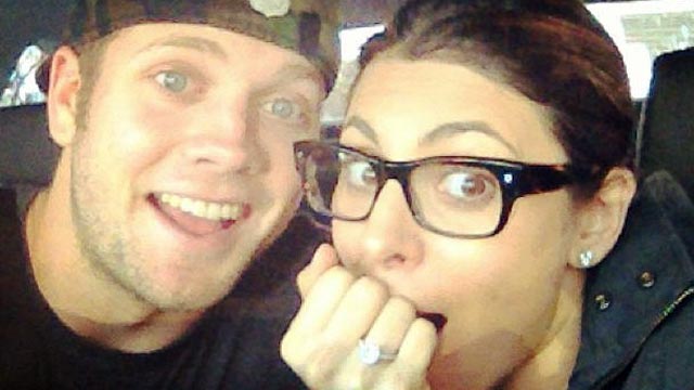 PHOTO: Jamie Lynn Sigler, seen with Cutter Dykstra, after he proposed, Jan. 29, 2013.