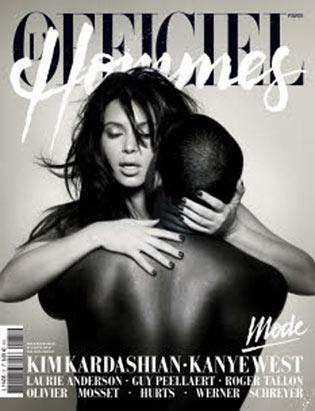 Kim and Kanye Post for L'Officiel Hommes
