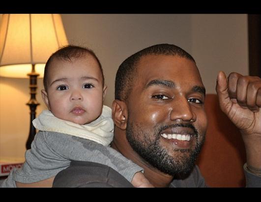 Kanye Smiles in First Seen Father-Daughter Snap  