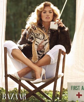 Kate Upton Cuddles With Tiger