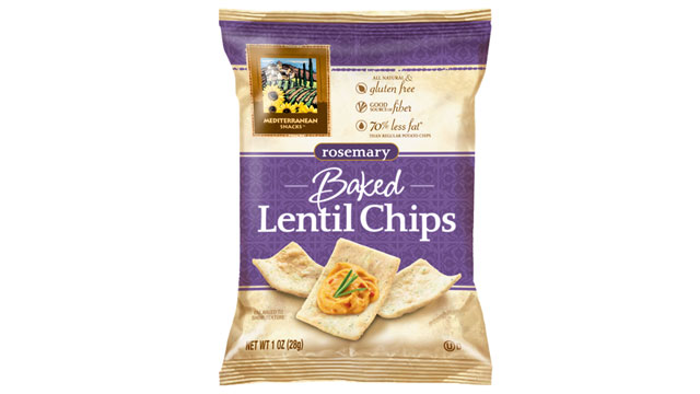 PHOTO: Mediterranean Snacks' lentil chips are shown here.