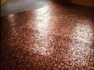 Shop Floor Tiled with 250K Pennies