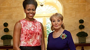 Photo: First Lady Michelle Obama and Barbara Walters