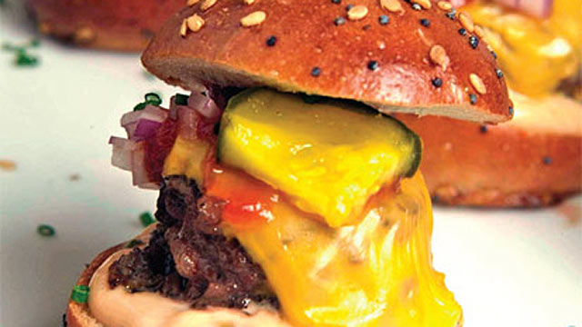 PHOTO: Wolfgang Puck's mini burgers.