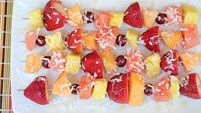 PHOTO: Erin Chase's fruit kebabs are shown here.