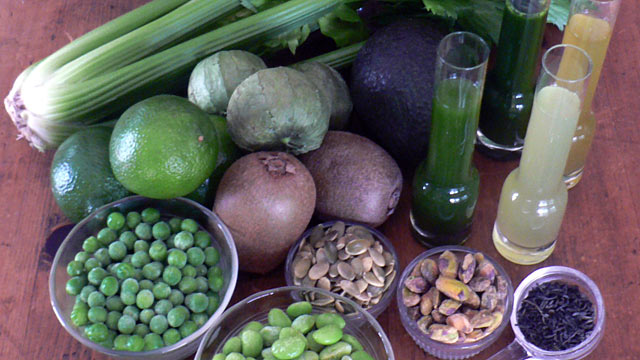 PHOTO: Diane Henderiks created recipes with the green fruits and vegetables shown here.