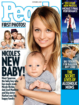 Nicole Richie introduced her and husband Joel Madden's newborn son, 