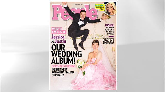 PHOTO: Justin Timberlake and Jessica Biel appear on the cover of People Magazine in the Nov. 5, 2012 issue, featuring images from their wedding.