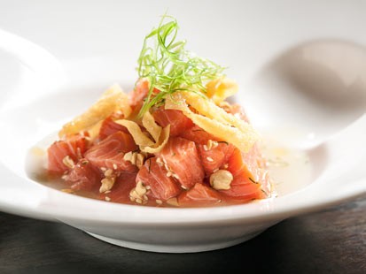 Richard Sandoval's Peruvian leche de tigre ceviche is shown here.