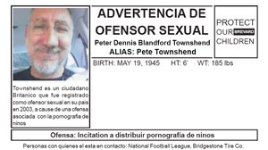 A flyer accusing Pete Townshend of being a sex offender has been circulating in Miami.