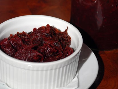 Laurence Edelman of Left Bank restaurant's pickled beet recipe is shown here.