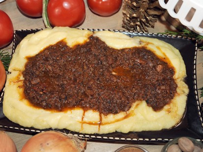 Mario Batali's polenta with mushrooms is shown here.