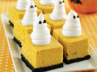 MyRecipes' pumpkin cheesecake bars are shown here.