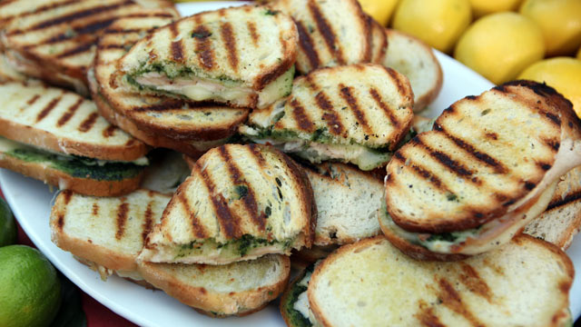 PHOTO: Emeril's turkey sandwich with provolone and pesto is shown here.