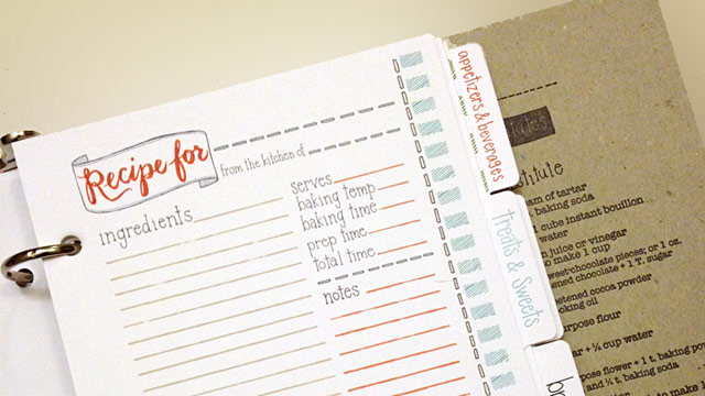 PHOTO: Recipe card binder