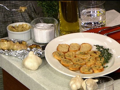 Carla Hall's roasted garlic spread is shown here.