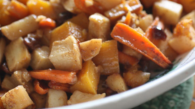 PHOTO: Rachel Willen's root vegetable tzimmes is shown here.