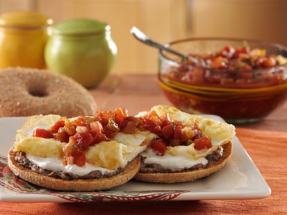 Thomas English Muffins' Santa Fe bagel thins bagel is shown here.