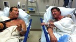 PHOTO: Actors Arnold Schwarzenegger, 64, and Sylvester Stallone, 65, who themselves at the same hospital undergoing similar surgeries, Feb. 8, 2012.