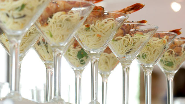 PHOTO: Andrea Correale's shrimp over capellini is shown here.