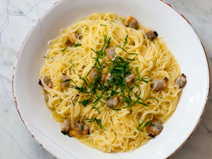 Vermicelli with clams from the Silver Spoon Cookbook is shown here.