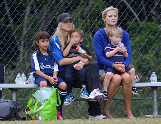 Elin Nordegren Coaches Soccer Game With Her Kids