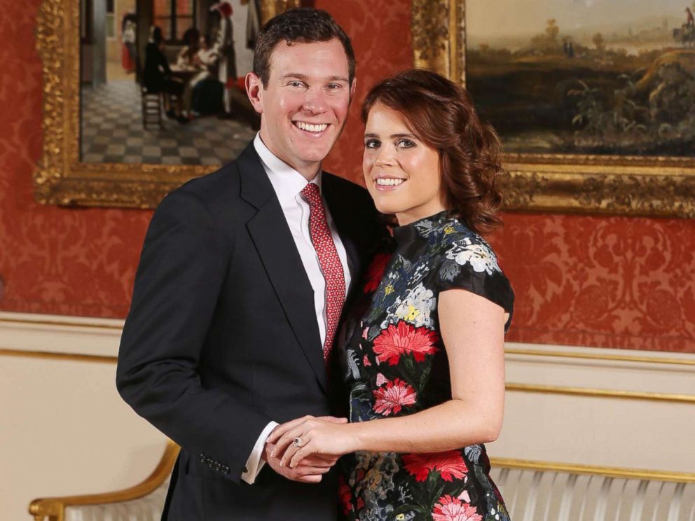 PHOTO: Princess Eugenie and Jack Brooksbank in the Picture Gallery at Buckingham Palace in London after they announced their engagement, Jan. 22, 2018.