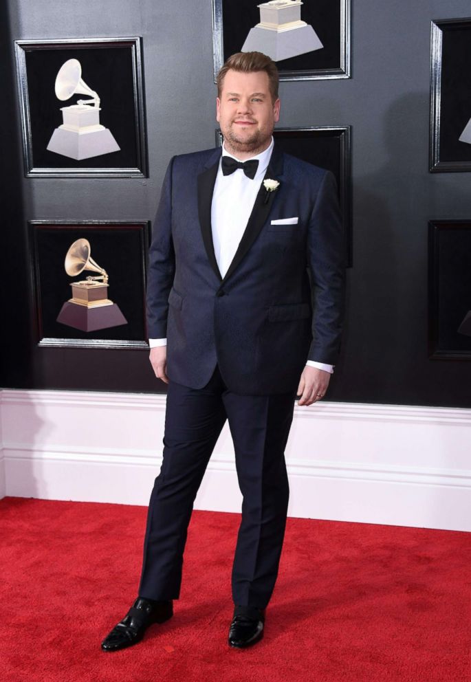 PHOTO: James Corden arrives for the 60th Grammy Awards, Jan. 28, 2018, in New York.