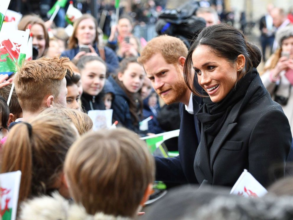 PHOTO: Prince Harry and Meghan Markle visit Cardiff Castle, Jan. 18, 2017, in Cardiff, Wales. 